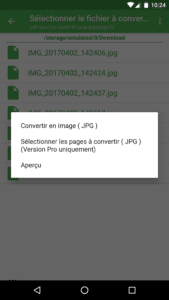 Application pour convertir des fichiers PDF en JPG