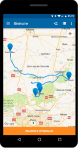 PlanningMap crée pour vous un parcours logique et optimisé pour vos rendez-vous clients : carte