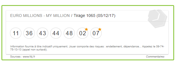 Tirage de l'euromillions