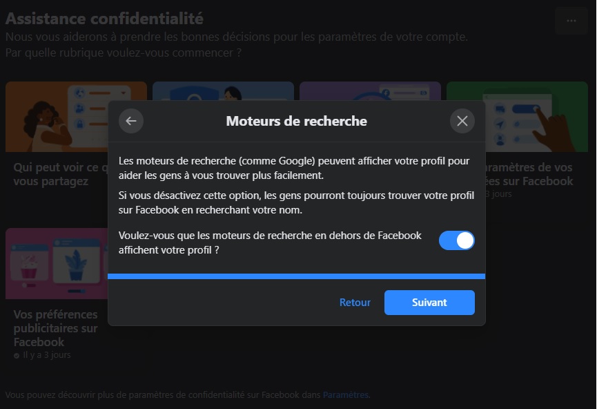 Facebook peut permettre à Google d'indexer votre profil sur son moteur de recherche